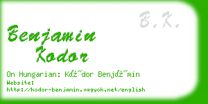 benjamin kodor business card